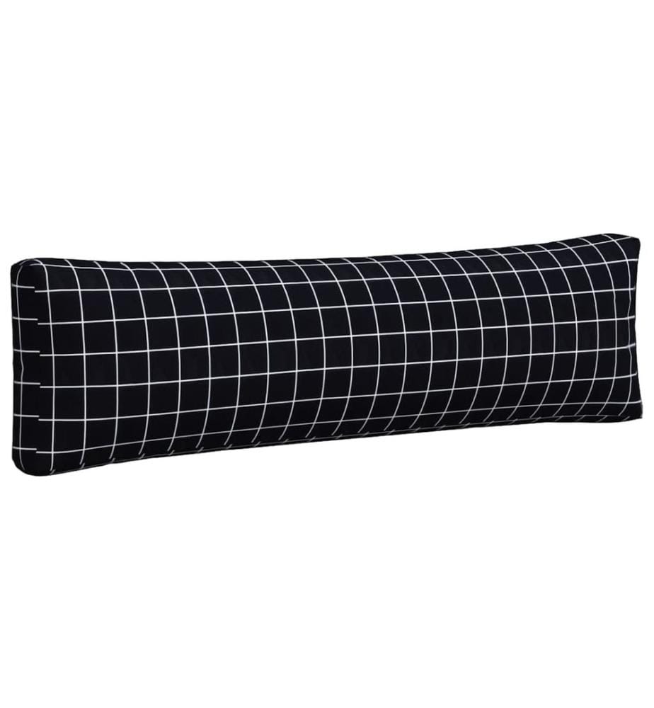 Coussins de palette lot de 2 motif à carreaux noir tissu Oxford