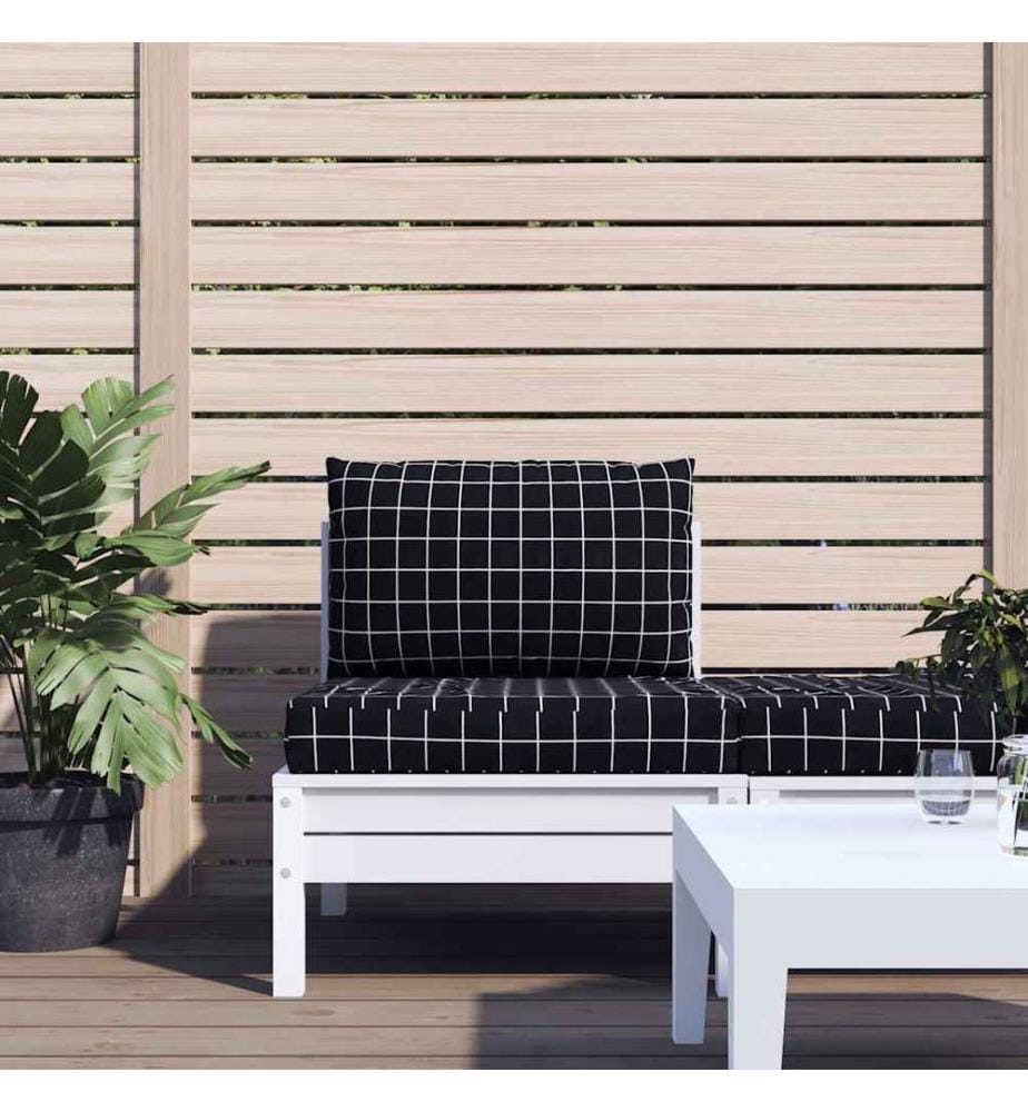 Coussins de palette lot de 2 motif à carreaux noir tissu Oxford