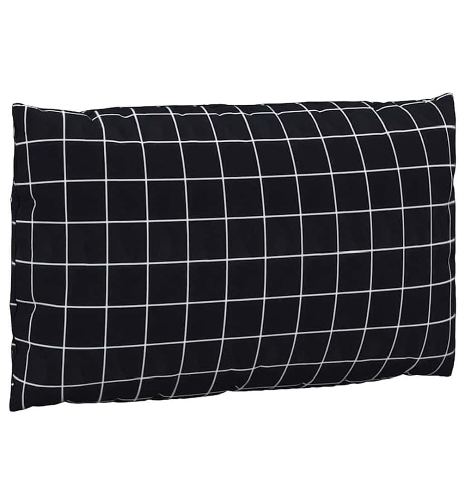 Coussins de palette lot de 2 motif à carreaux noir tissu Oxford