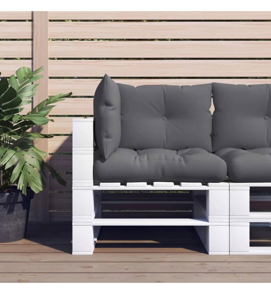 Coussins de palette lot de 3 anthracite tissu