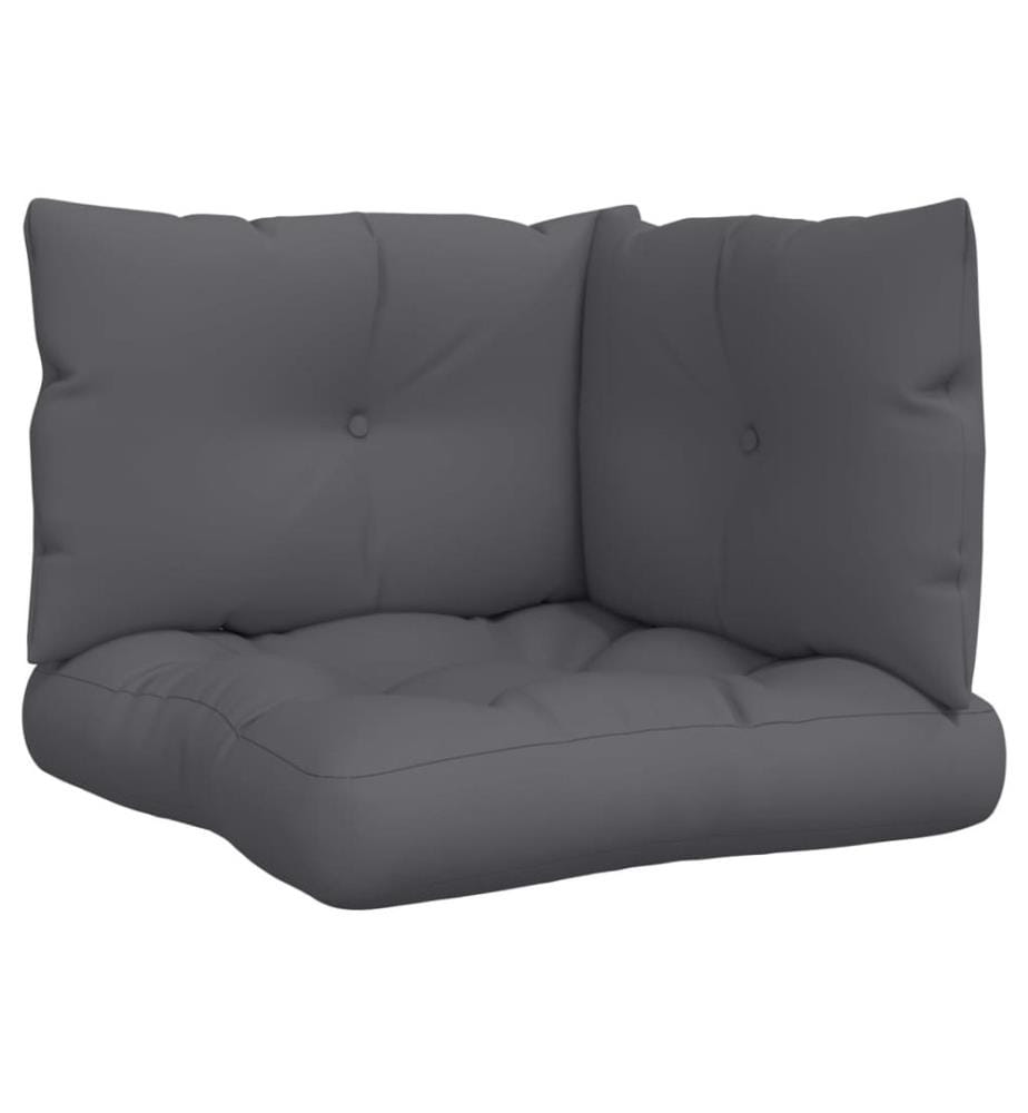 Coussins de palette lot de 3 anthracite tissu