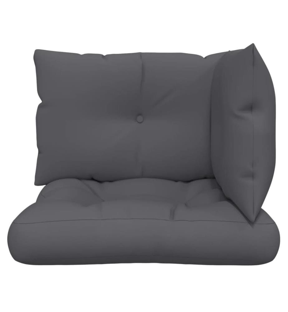 Coussins de palette lot de 3 anthracite tissu