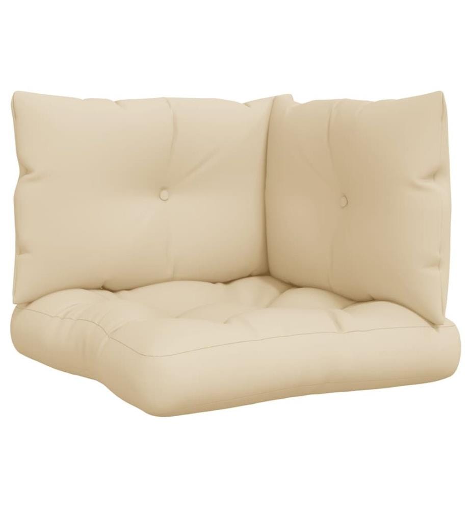 Coussins de palette lot de 3 beige tissu