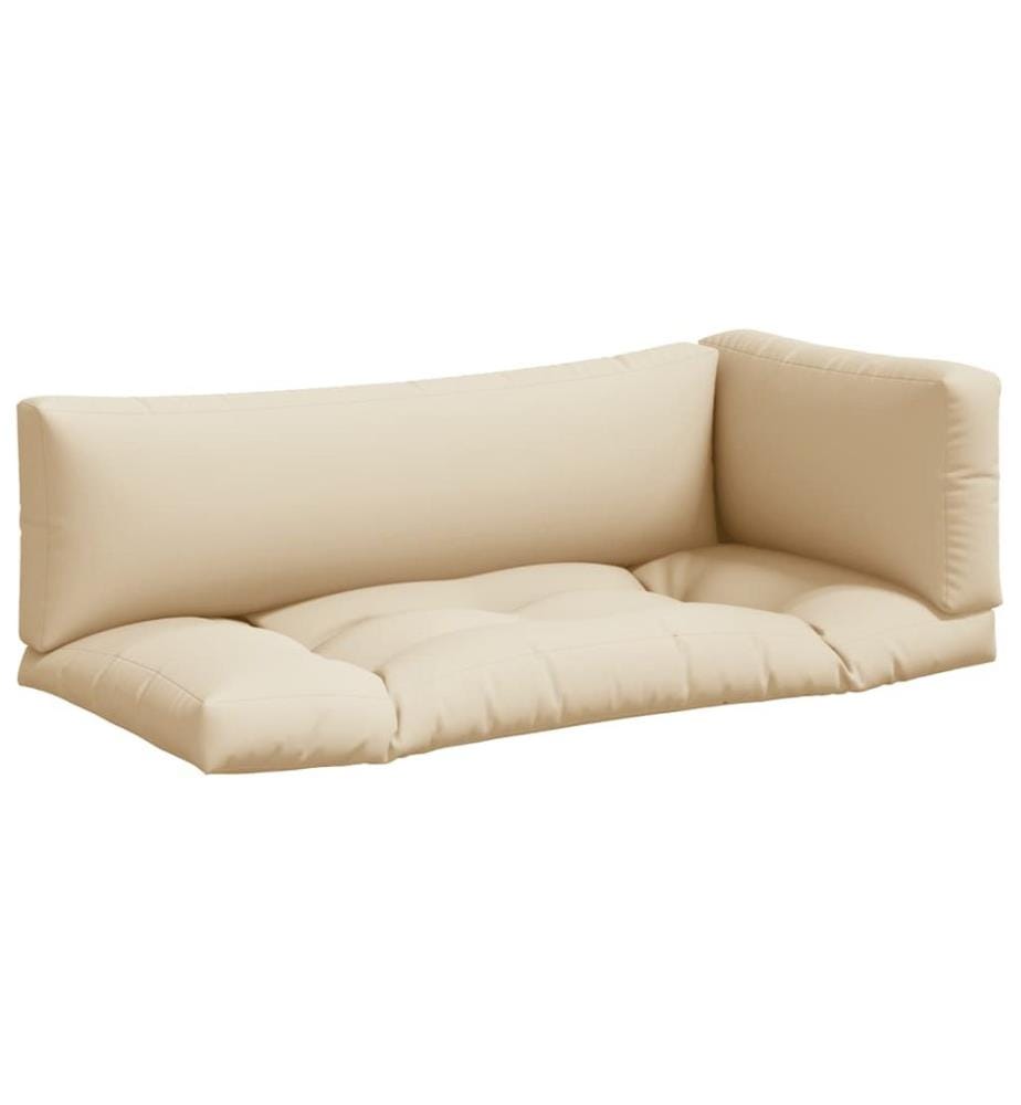 Coussins de palette lot de 3 beige tissu