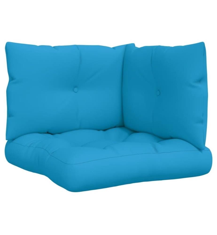 Palettenkissen 3-tlg. Blau Stoff