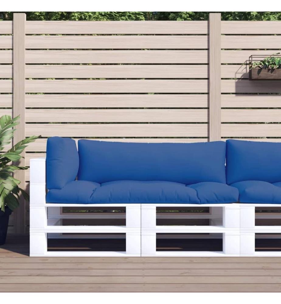 Coussins de palette lot de 3 bleu tissu