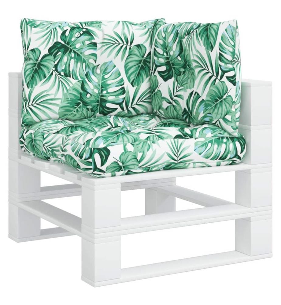 Coussins de palette lot de 3 motif de feuilles tissu
