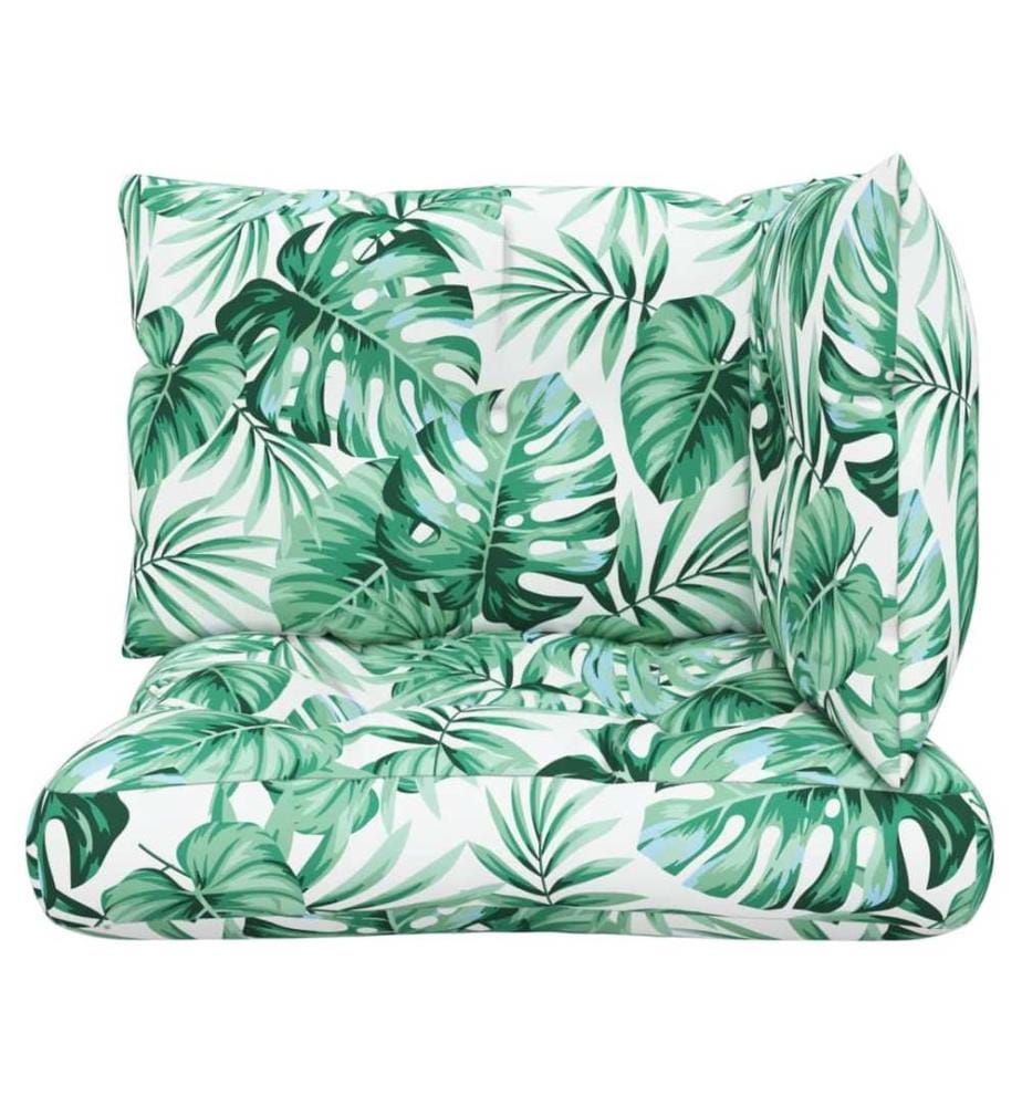 Coussins de palette lot de 3 motif de feuilles tissu