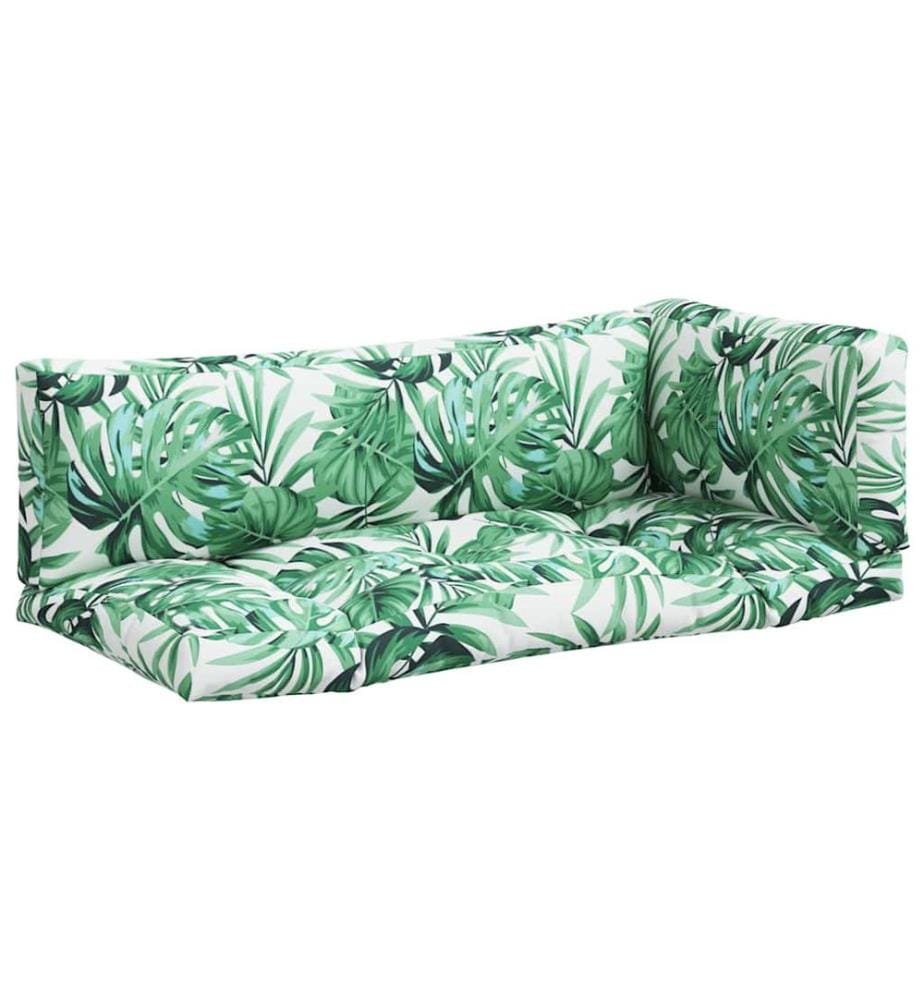 Coussins de palette lot de 3 motif de feuilles tissu