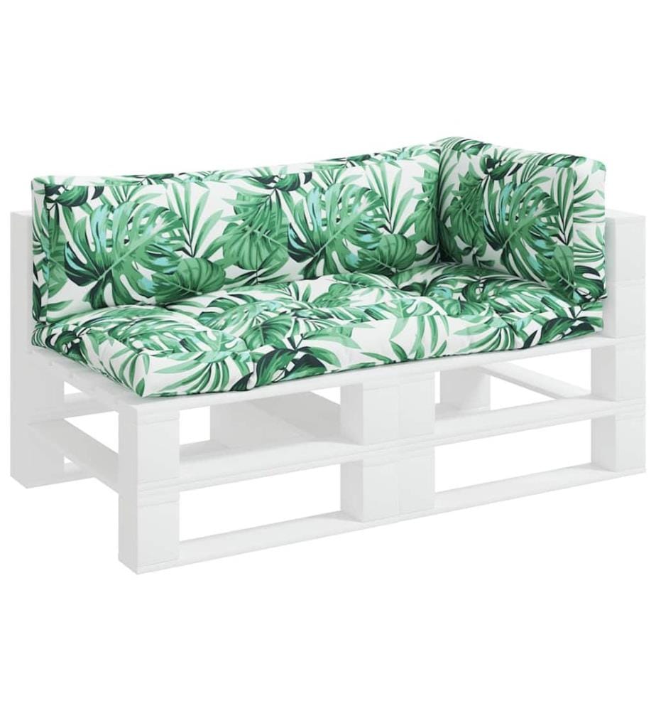 Coussins de palette lot de 3 motif de feuilles tissu