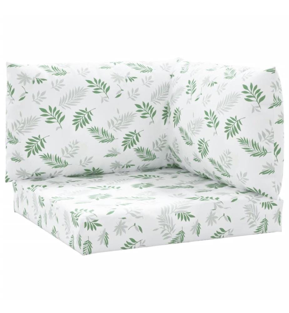 Coussins de palette lot de 3 motif de feuilles tissu Oxford