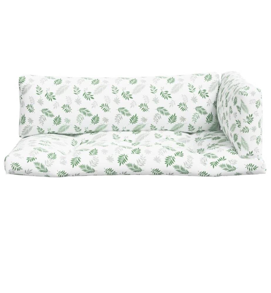 Coussins de palette lot de 3 motif de feuilles tissu Oxford