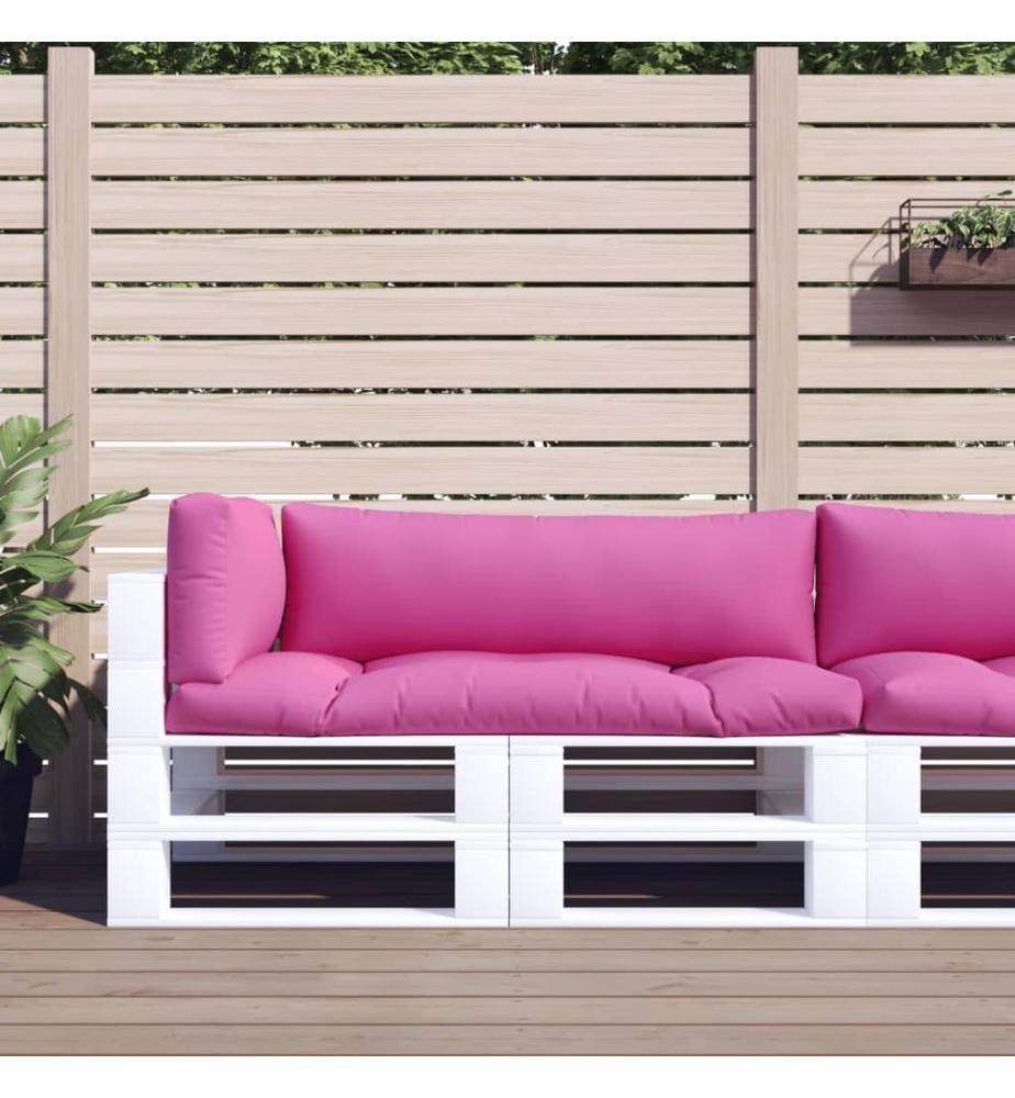 Coussins de palette lot de 3 rose tissu Oxford