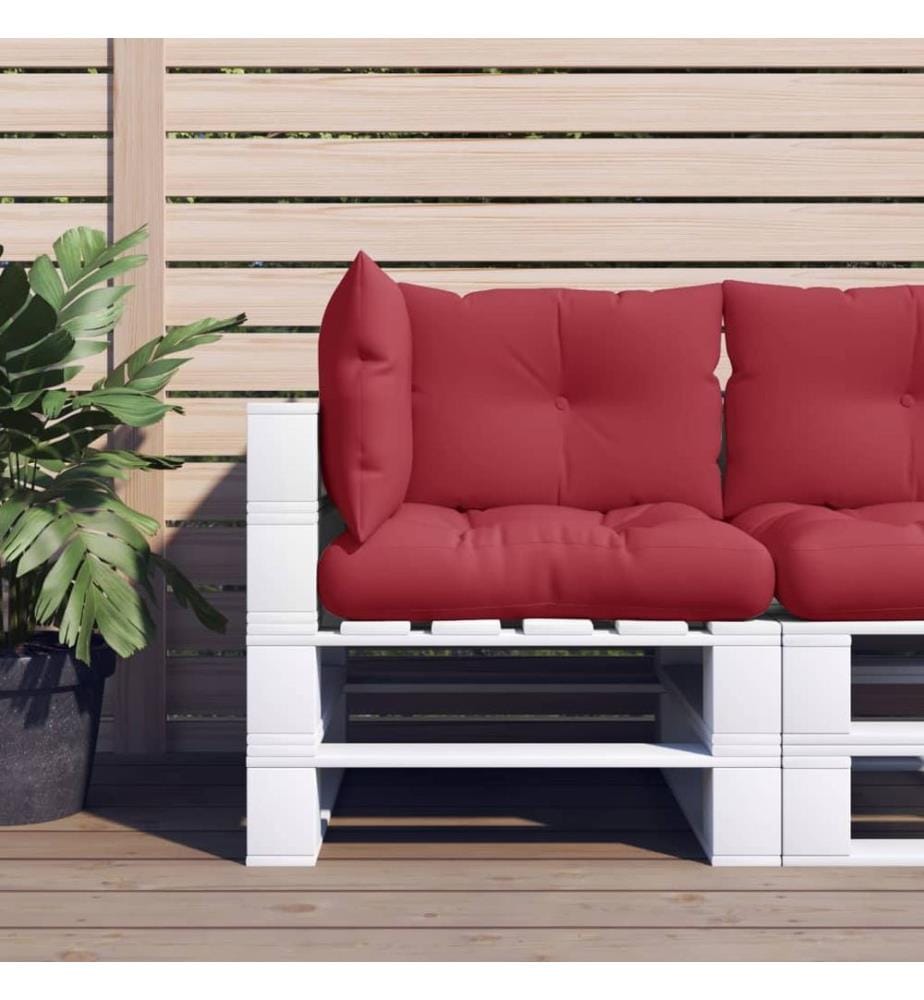 Coussins de palette lot de 3 rouge bordeaux tissu