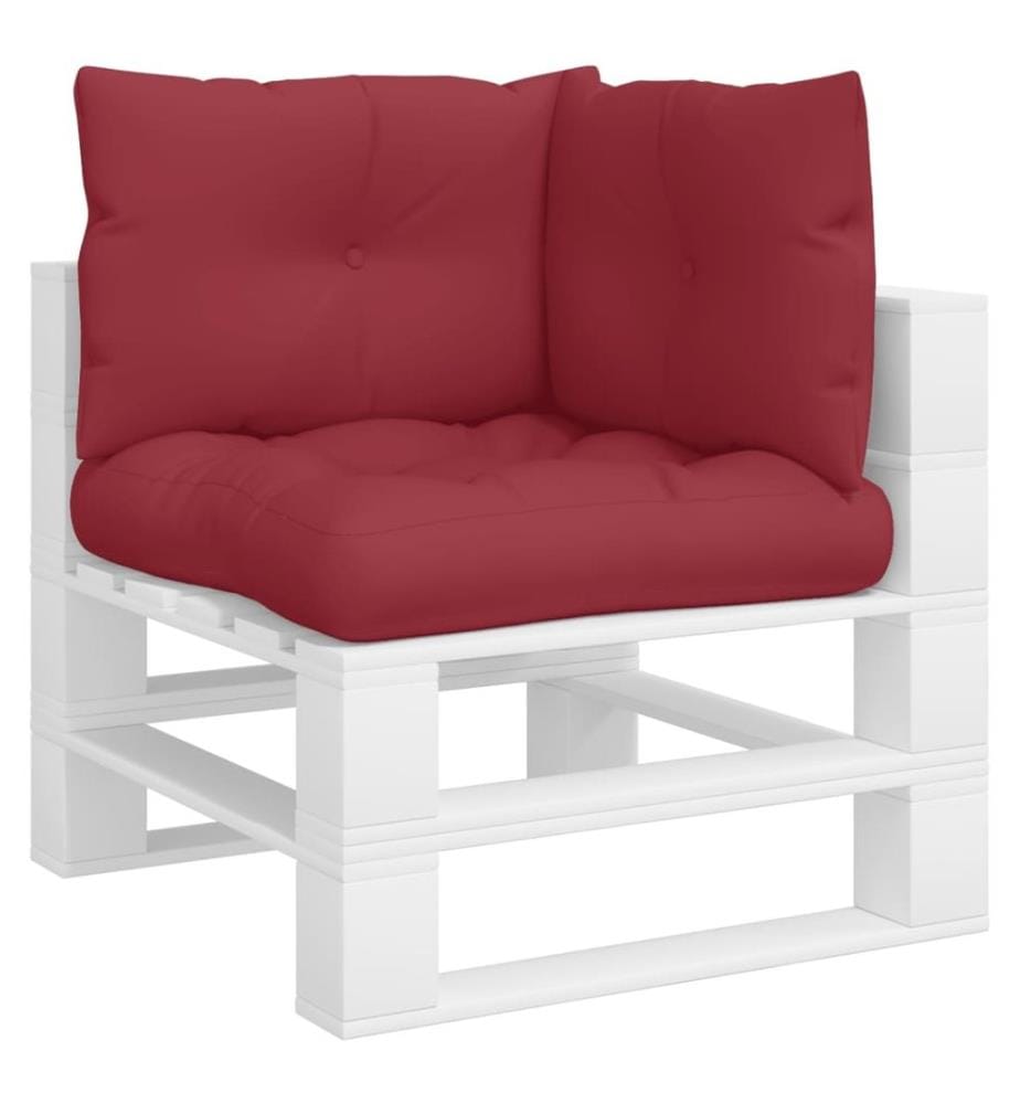 Coussins de palette lot de 3 rouge bordeaux tissu