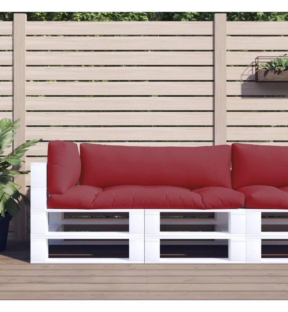 Coussins de palette lot de 3 rouge bordeaux tissu