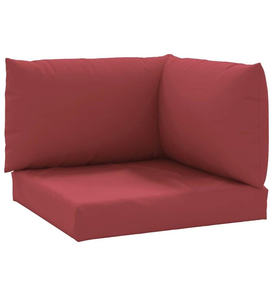 Coussins de palette lot de 3 rouge bordeaux tissu oxford