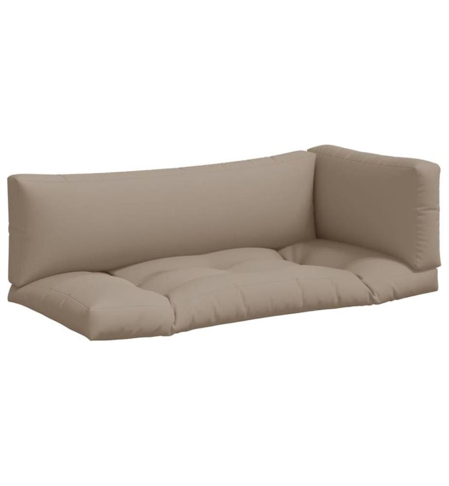 Coussins de palette lot de 3 taupe tissu