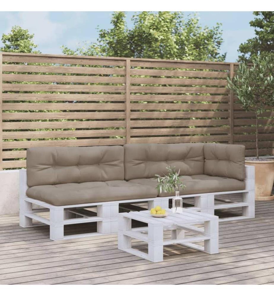 Palettenkissen 5-tlg. Taupe Stoff