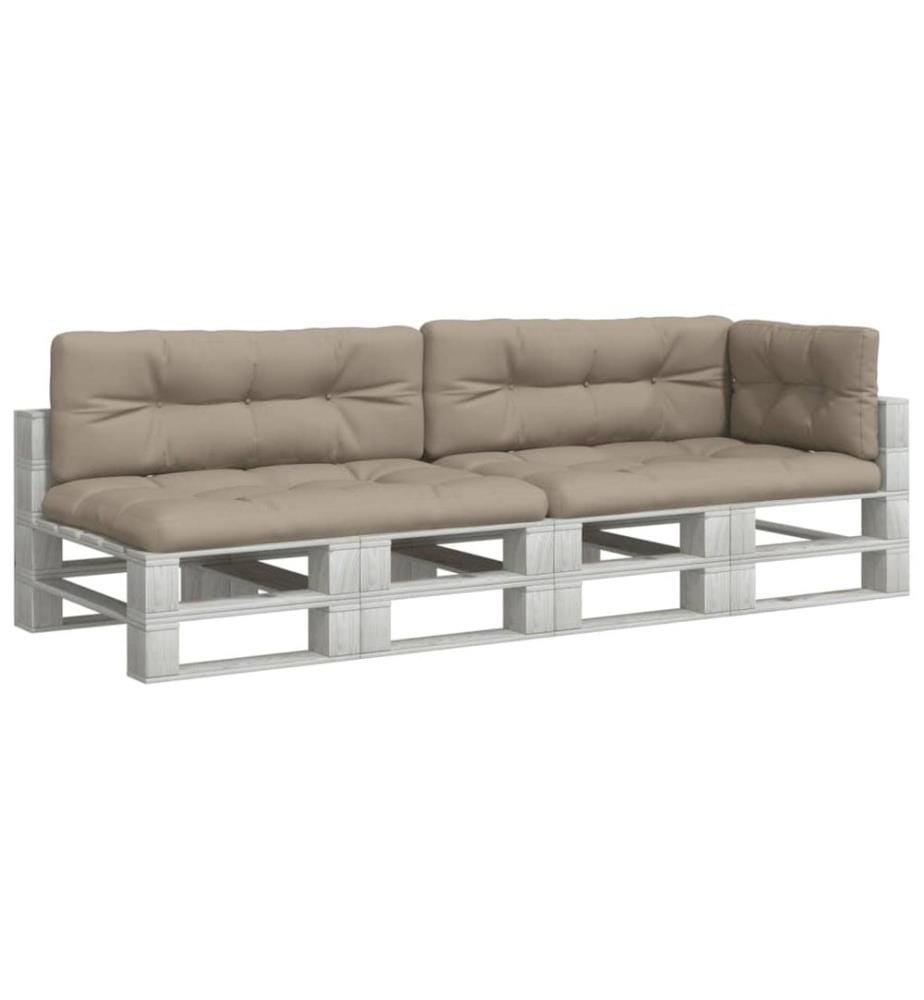 Palettenkissen 5-tlg. Taupe Stoff