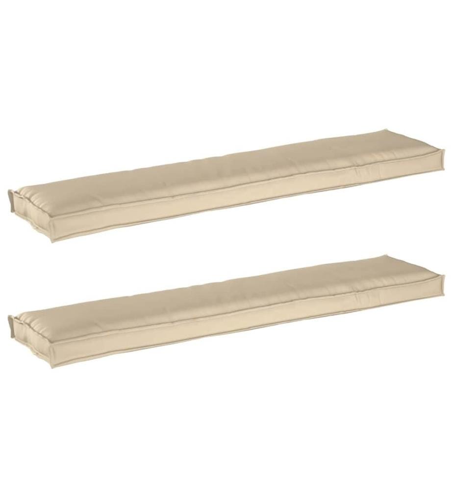 Set de coussins de palette 2 pcs Beige 180 x 40 x 8 cm