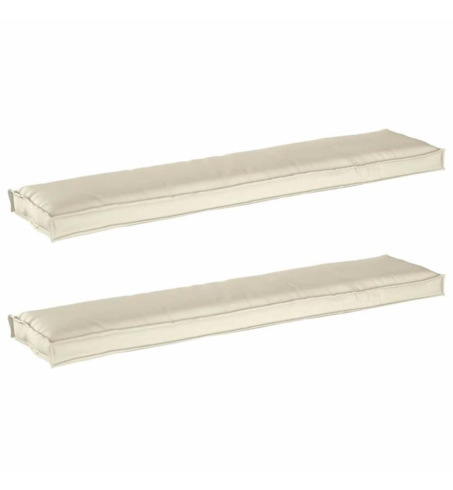 Set de coussins de palette 2 pcs Crème 180 x 40 x 8 cm