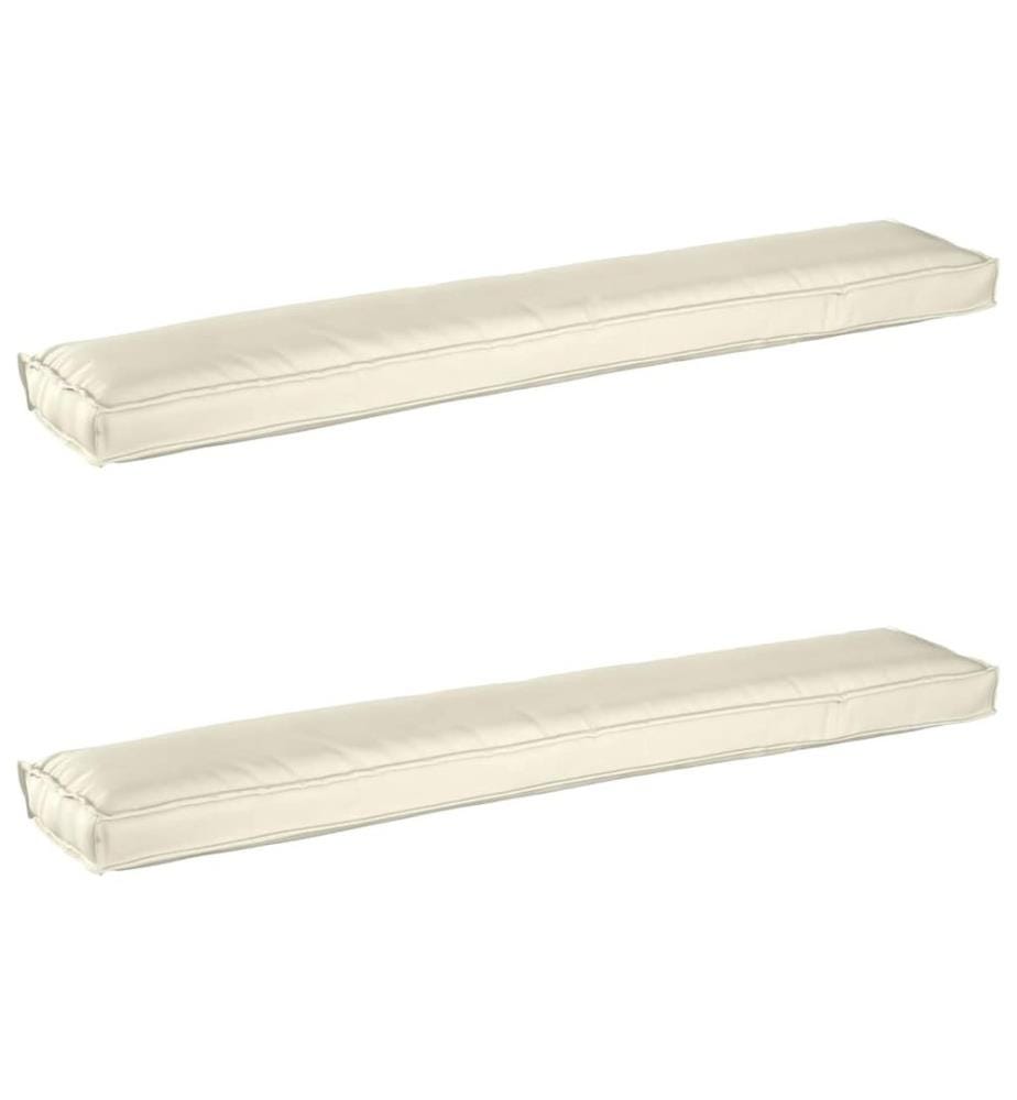 Set de coussins de palette 2 pcs Crème 200 x 40 x 8 cm