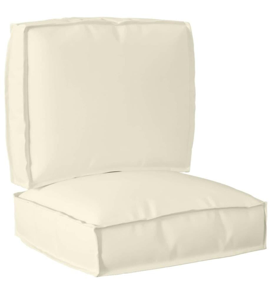 Set de coussins de palette 2 pcs Crème Tissu Oxford