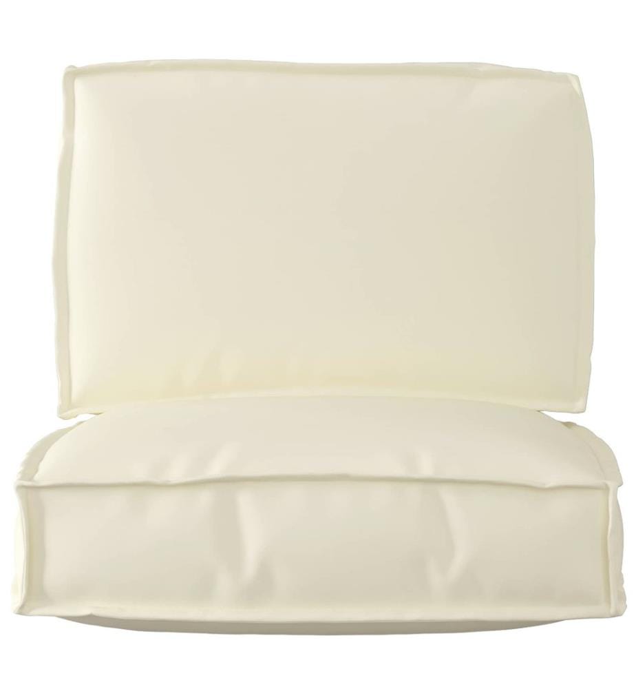 Set de coussins de palette 2 pcs Crème Tissu Oxford