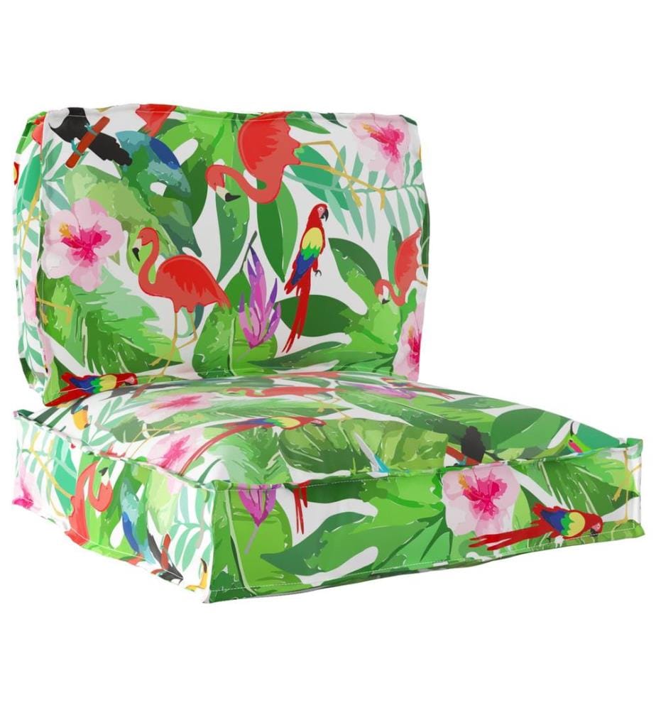Set de coussins de palette 2 pcs Jungle tropicale Tissu Oxford