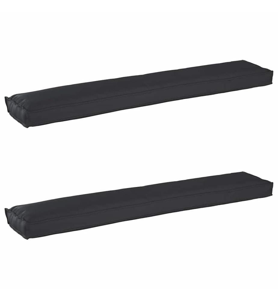 Set de coussins de palette 2 pcs Noir 200 x 40 x 8 cm