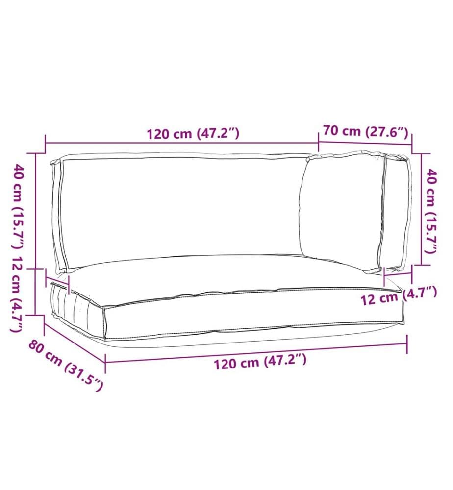 Palettenkissenset 3 pcs Grau Oxford-Stoff
