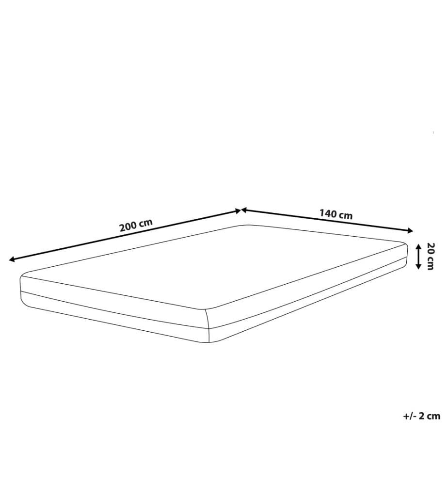 Doppelter Schaum Memory Foam Matratze Weiss und Grau 140 x 200 cm Viskoelastisch Medium Härtegrad