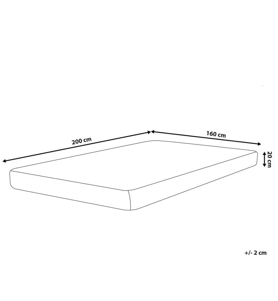 Matelas à mémoire de forme Blanc et Bleu avec Mousse Rectangulaire Equilibré 160 x 200 cm avec housse amovible