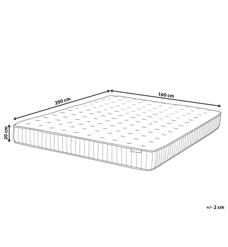 Matelas Double Equilibré 160 x 200 cm à Ressorts Ensachés Mousse et Latex Ultra Confortable