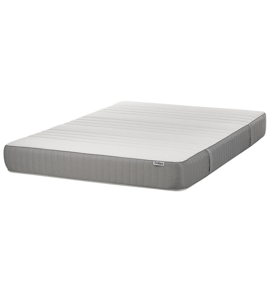 Matelas Blanc et Gris en Mousse de Latex Ferme 140 x 200 Housse Amovible en Polyester Fermeture Éclair Accessoire de Chambre