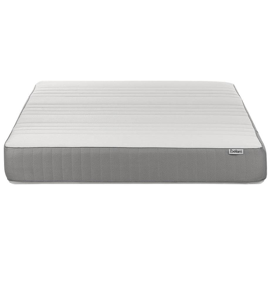 Matelas Blanc et Gris en Mousse de Latex Ferme 140 x 200 Housse Amovible en Polyester Fermeture Éclair Accessoire de Chambre