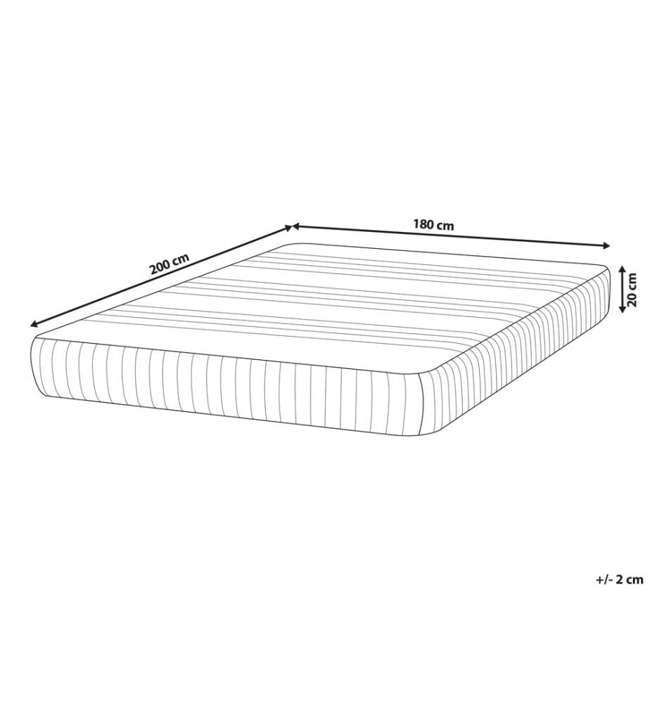 Matelas en Mousse Latex Moyen 180 x 200 cm Accessoires Chambre à Coucher Amovible Fermeture Eclair