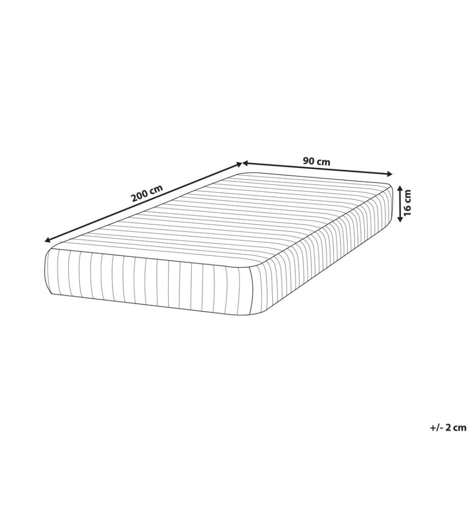 Matelas à ressorts ensachés en mousse à mémoire de forme DELIGHTFUL H3/4 Ferme 90 x 200 cm