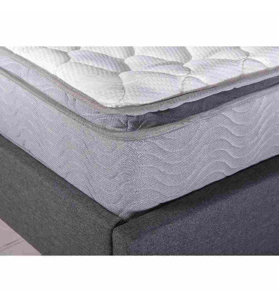 Matelas à Ressorts Ensachés Rectangulaire Blanc et Gris avec Mousse Equilibré 140 x 200 cm
