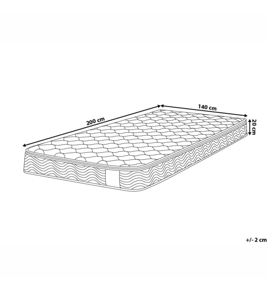 Matelas à Ressorts Ensachés Rectangulaire Blanc et Gris avec Mousse Equilibré 140 x 200 cm