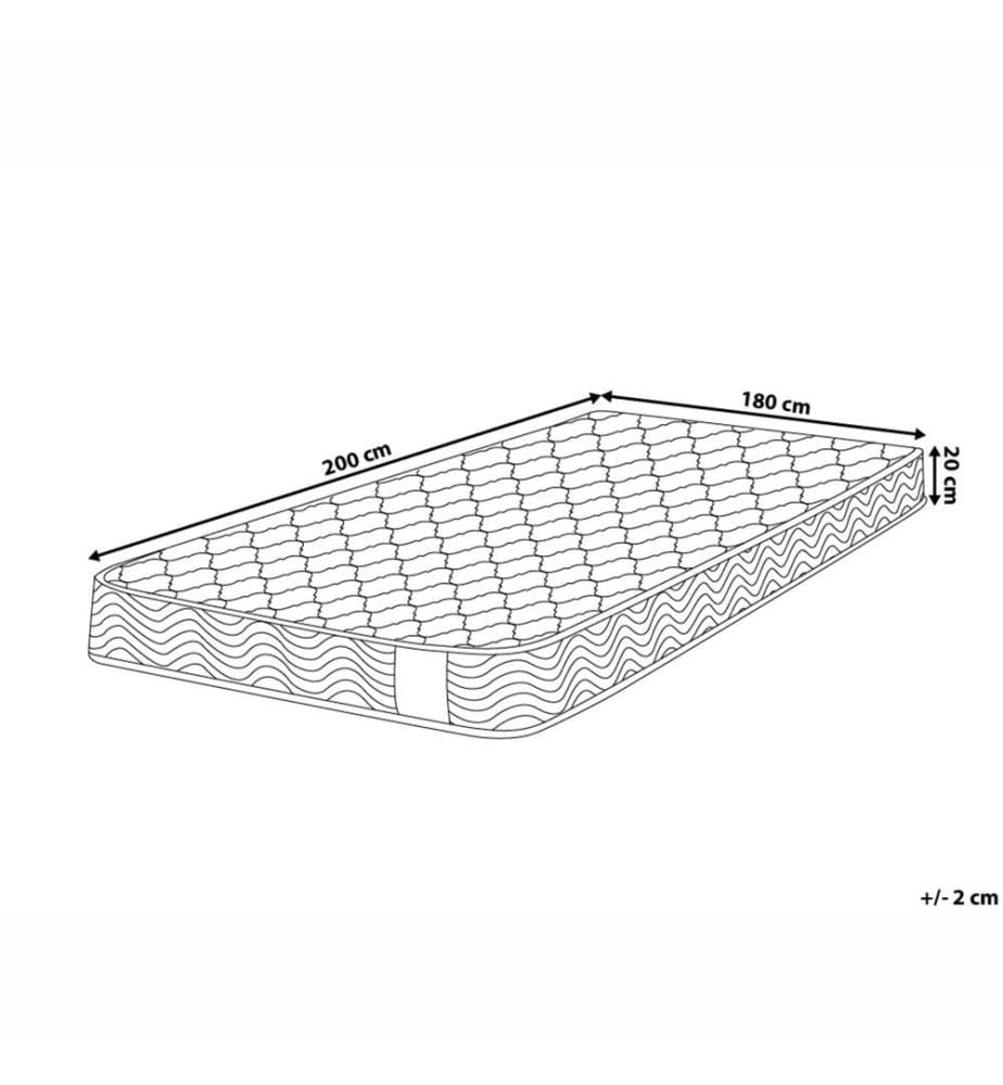 Matelas à Ressorts Ensachés Rectangulaire Blanc avec Mousse Equilibré 180 x 200 cm
