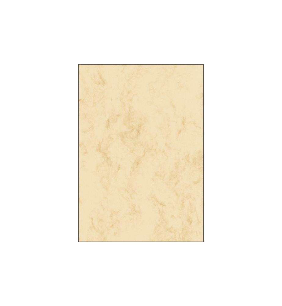 SIGEL - Papier à motif Papier marbré A5, 90 g, 100 feuilles, Beige