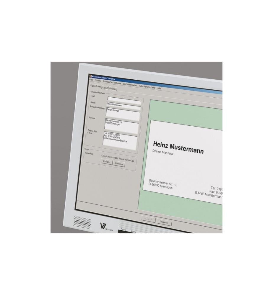 SIGEL - Visitenkarten-Etiketten 8.5 x 5.5 cm, 60 Blatt, 200 g, Weiss