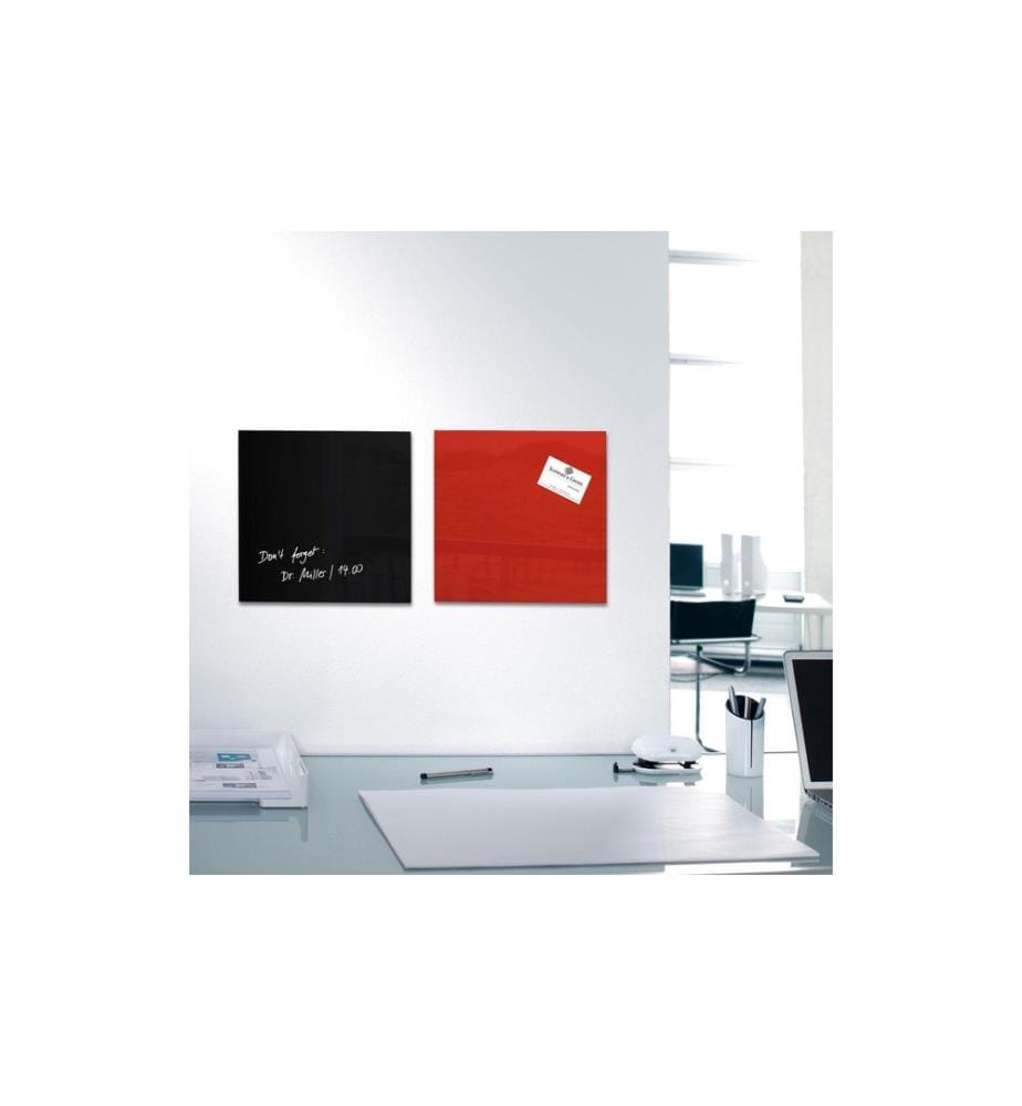 SIGEL - Tableau en verre magnétique artverum 30 cm x 30 cm, Noir
