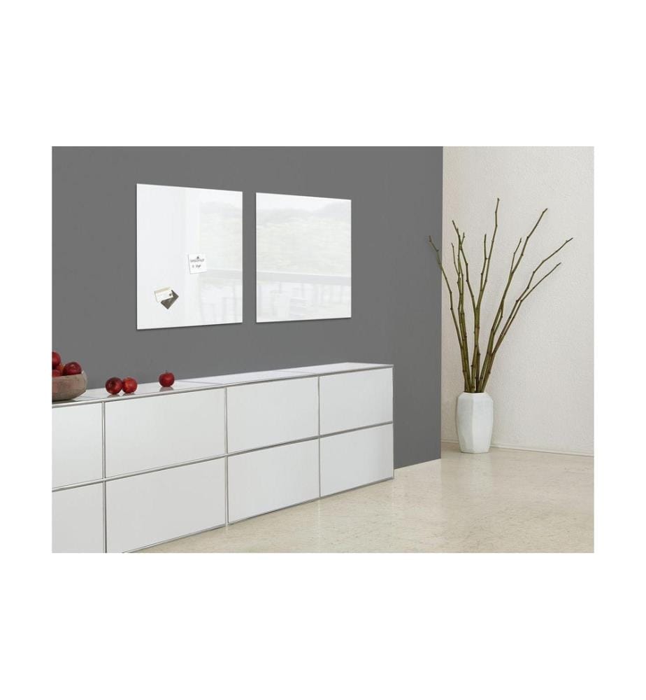 SIGEL - Tableau en verre magnétique Artverum 48 cm x 48 cm, Blanc