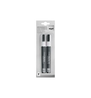 SIGEL - Marqueur craie liquide 50 Pointe biseautée, Blanc