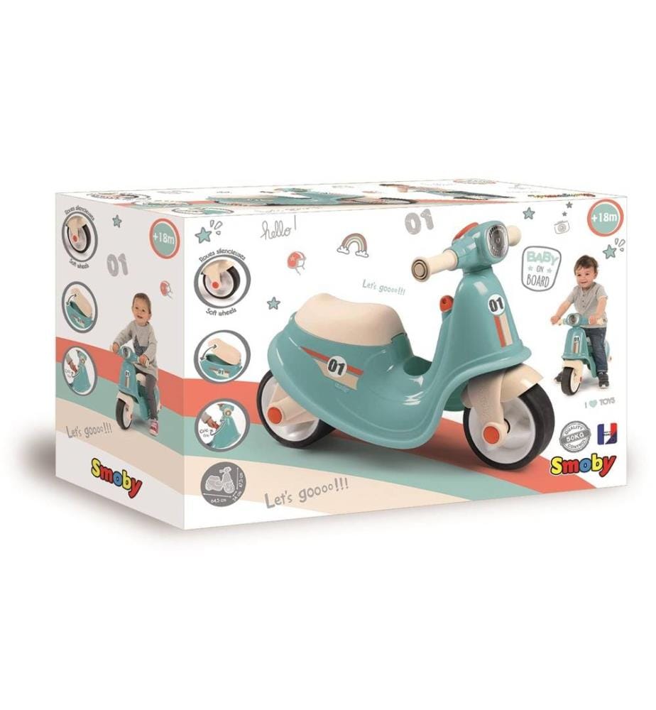 SMOBY - Véhicule sans pédales Scooter Ride-On Blue