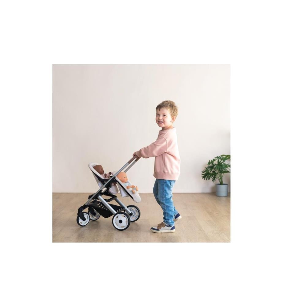 Smoby Poussette double pour poupées Maxi Cosi, Beige