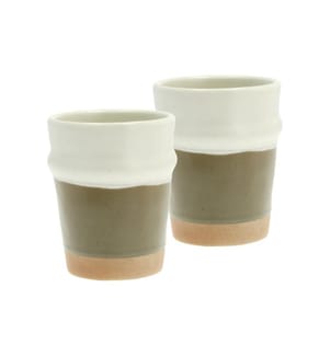 VILLA COLLECTION - Kaffeebecher Evig 350 ml, 2 Stück, Crème/Rostbraun